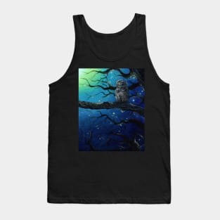 Starry Owl - Acrylic Painting of a Magical Night Tank Top